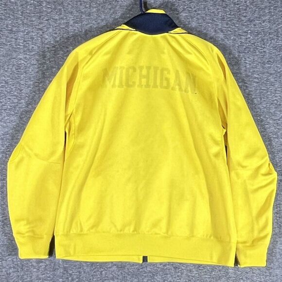 Adidas Michigan Wolverines Track Jacket Mens Size‎ L Full Zip Yellow Blue - Picture 8 of 9